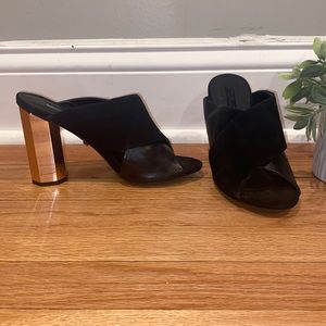 Topshop Suede & Leather Mules